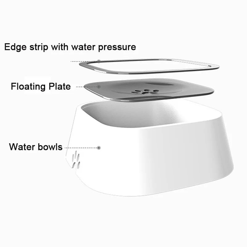 Drinking Water Bowl with Floating Design - Non-Wetting, Non-Skid, Large Capacity